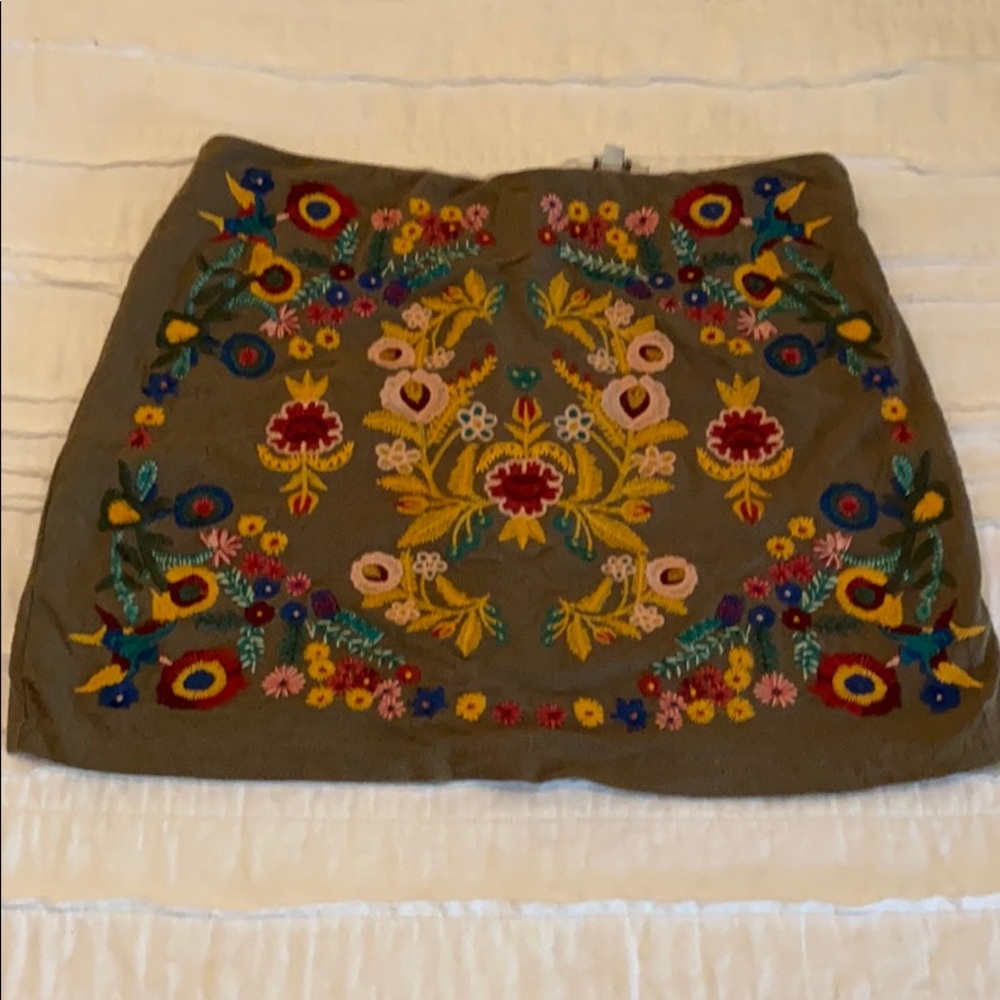 Umgee Embroidered Detail Skirt